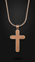 Burnished Copper Cross Pendant Necklace