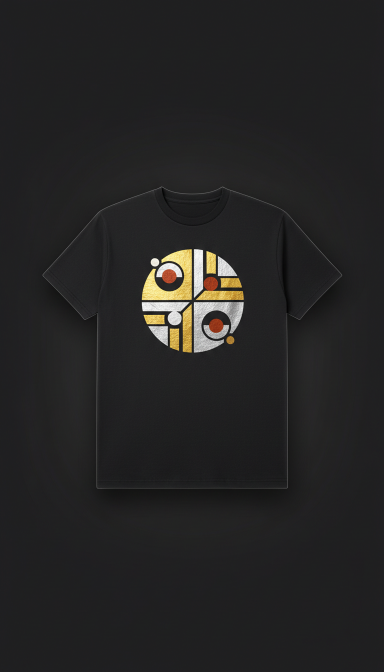 Premium Cotton Tee with Bold Crest Graphic