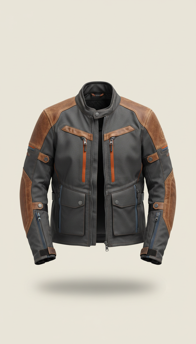 Technical Riding Jacket with Reinforced Panels